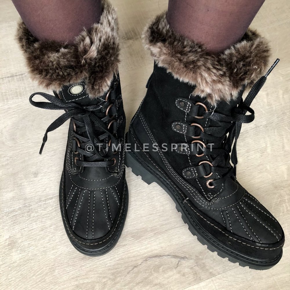Bussola Leather Lace-up Winter Boots